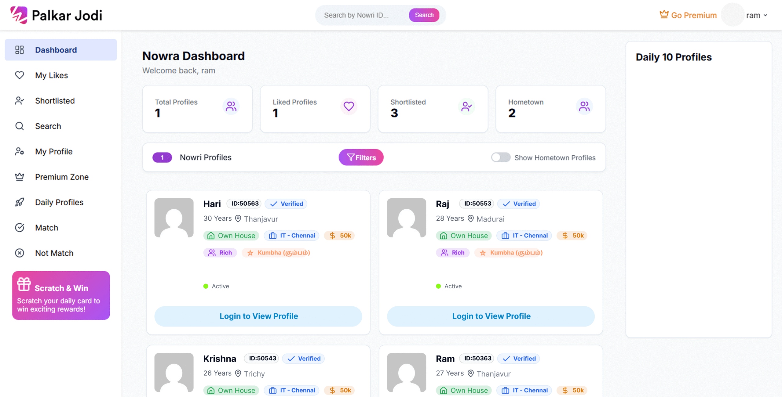 Dashboard Screenshot